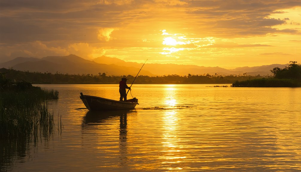 Pesca en Laguna Caren